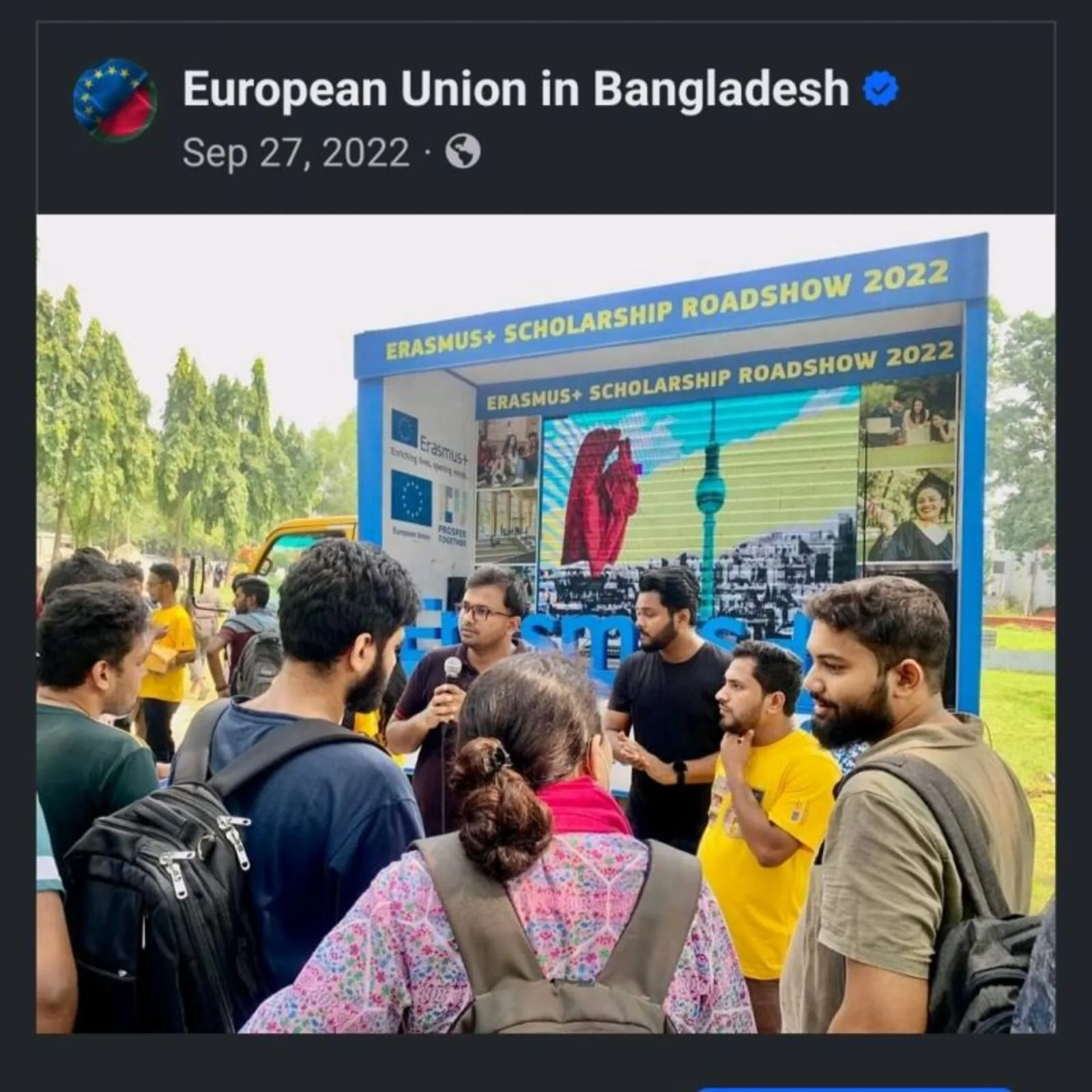 Erasmus+ scholarship roadshow for the European Union delegation in Bangladesh, produced by Urban Digital.