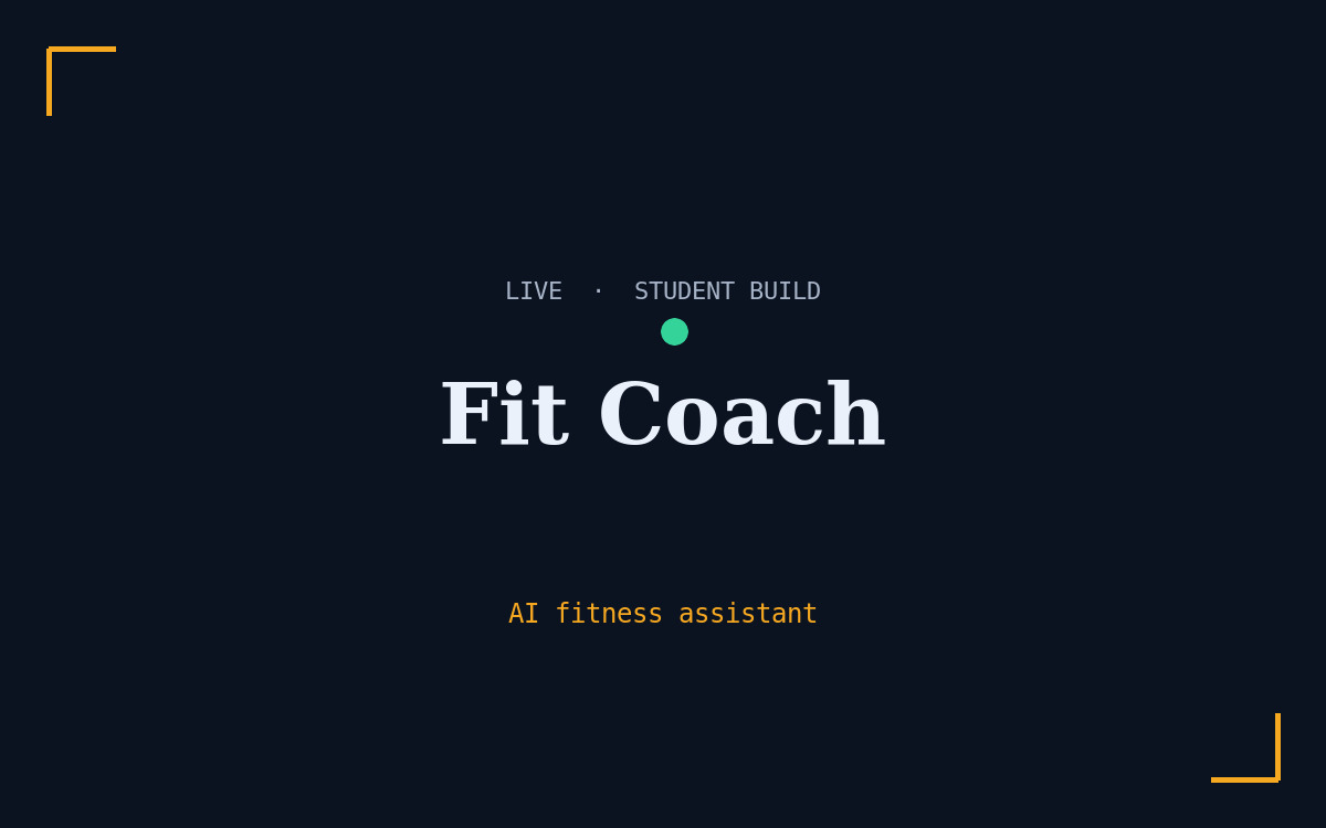 Fit Coach — an AI fitness assistant built by Radib Hossain Safin